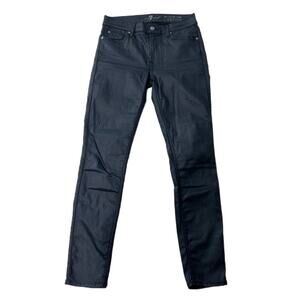 7 Seven For All Mankind Jeans Coated the Skinny Black Size 27 Mid Rise